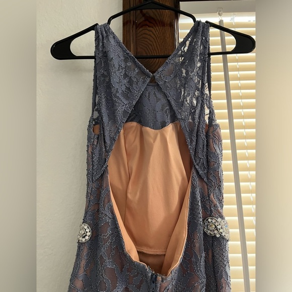Women’s Lace open back Prom Dress City Studio Size 7 Blue - Picture 7 of 8